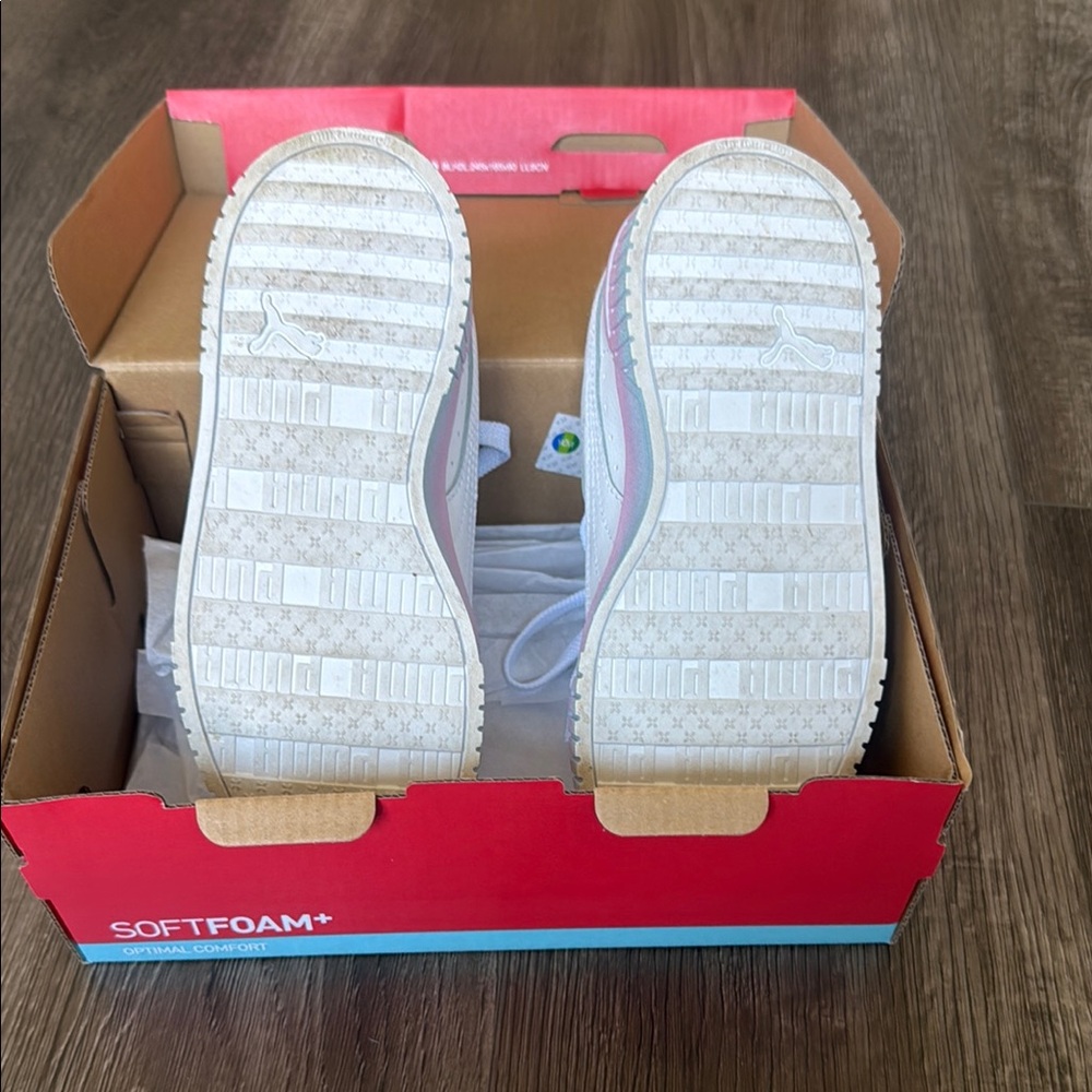 Puma White and Pink Platform Sneakers - Carina 2.0 Gradient PS -Kids US size 1 - Picture 5 of 5